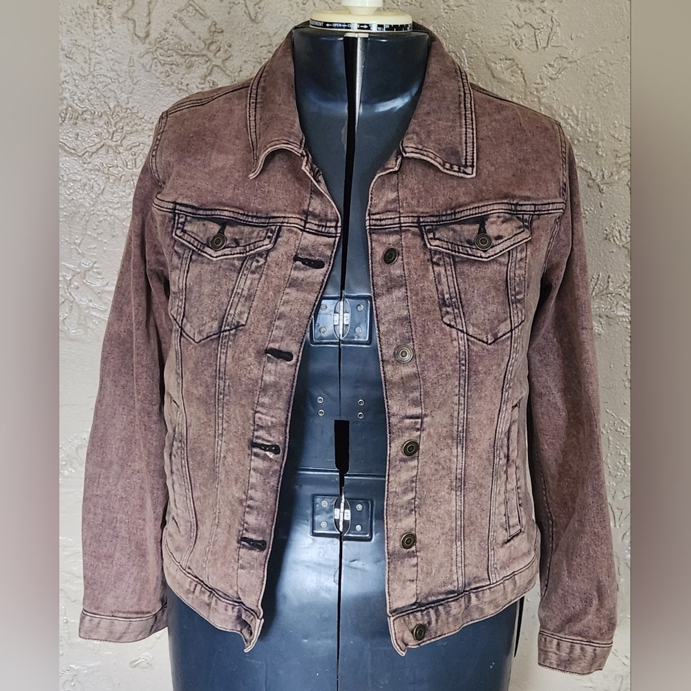 Time and Tru Womens Brown Denim Jacket Size Large 12 -14